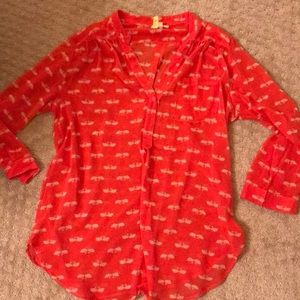 Nordstrom tunic. Flamingos.